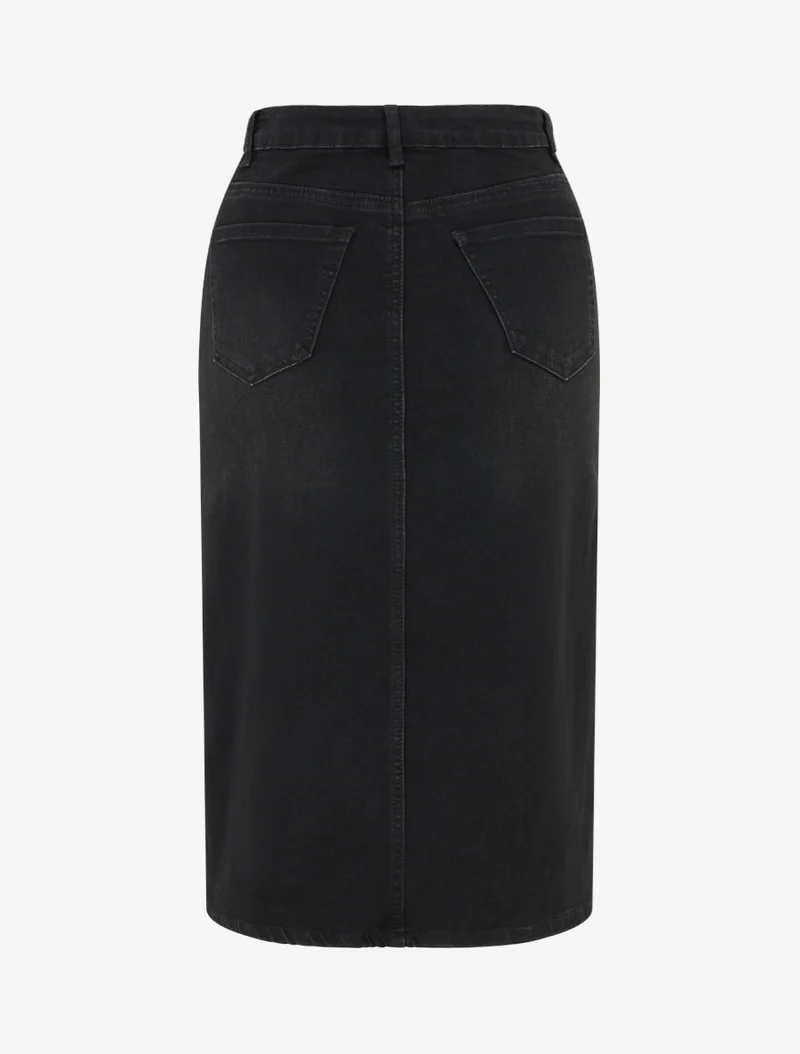 Jupe crayon en jean - Noir