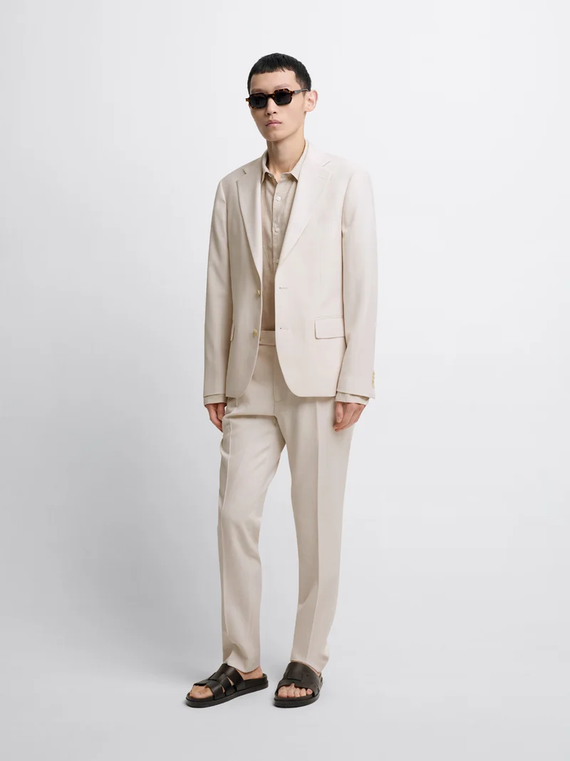 Pantalon de costume slim laine mélangé