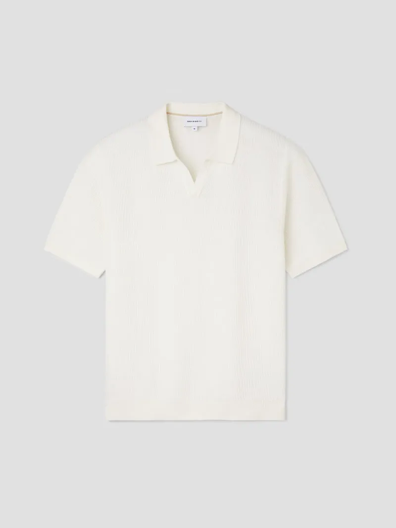 Polo maille col ouvert en coton bio