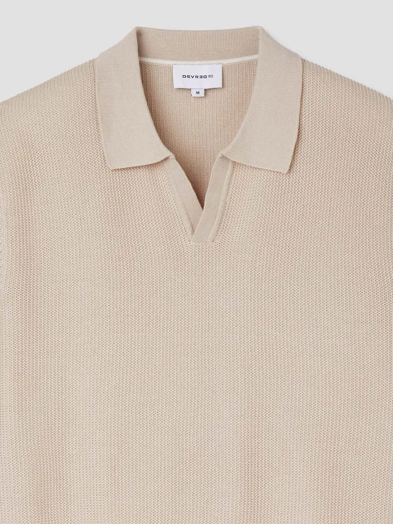 Polo maille col ouvert en coton bio