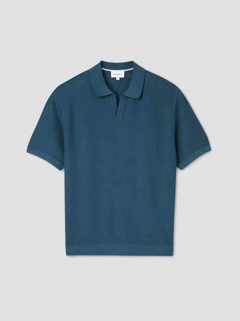 Polo maille col ouvert en coton bio