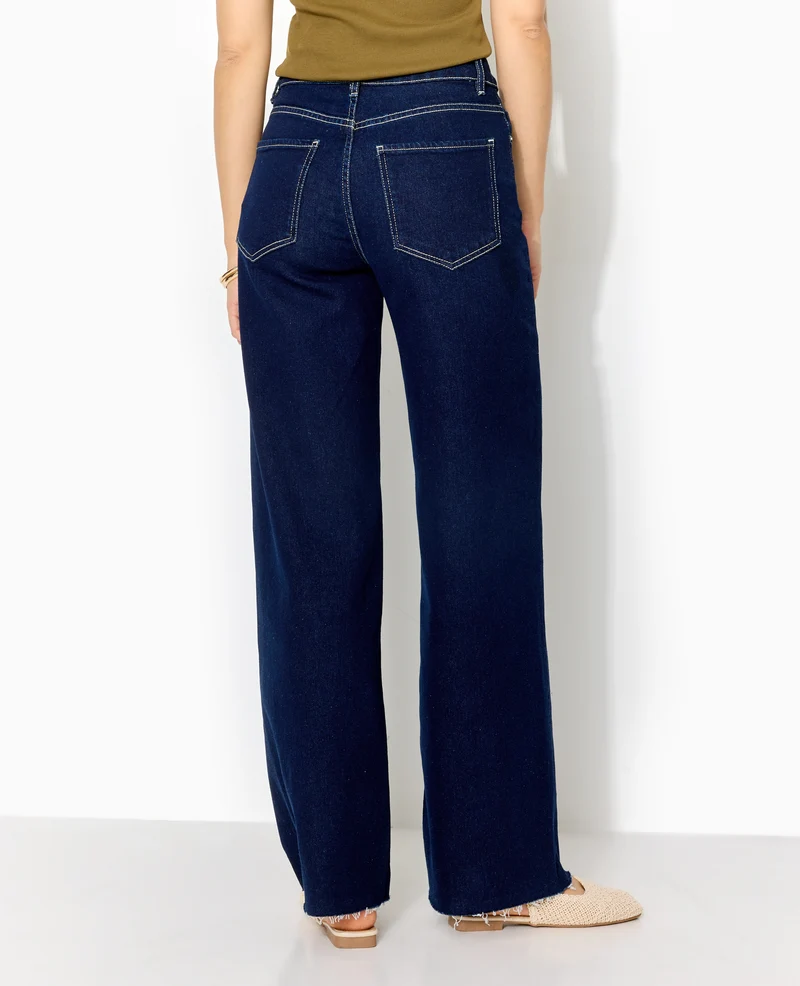 J71-1 / Jean wide taille haute bas coupés