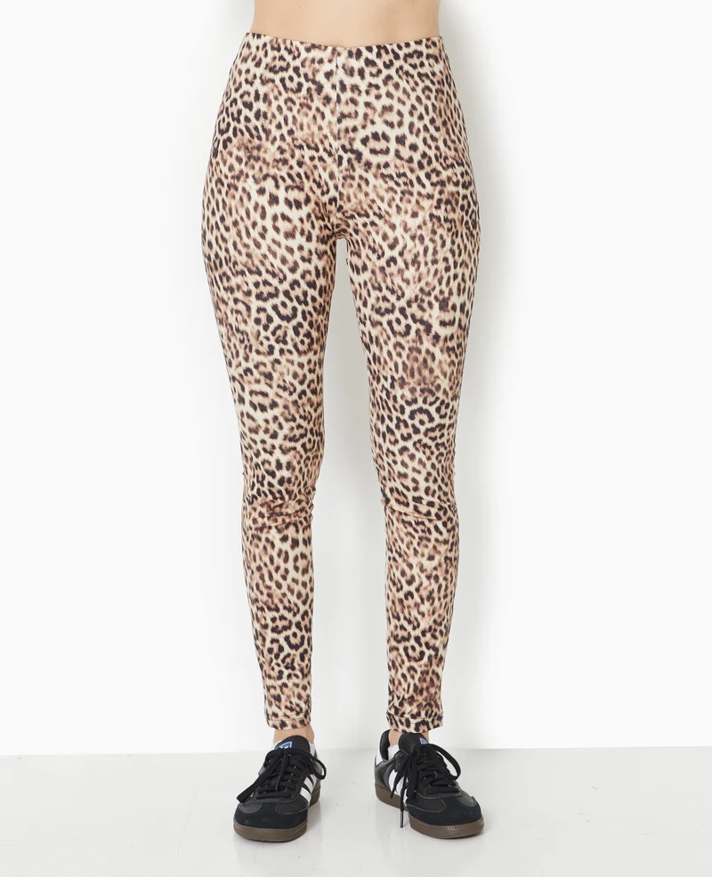 Legging en maille extensible motif léopard