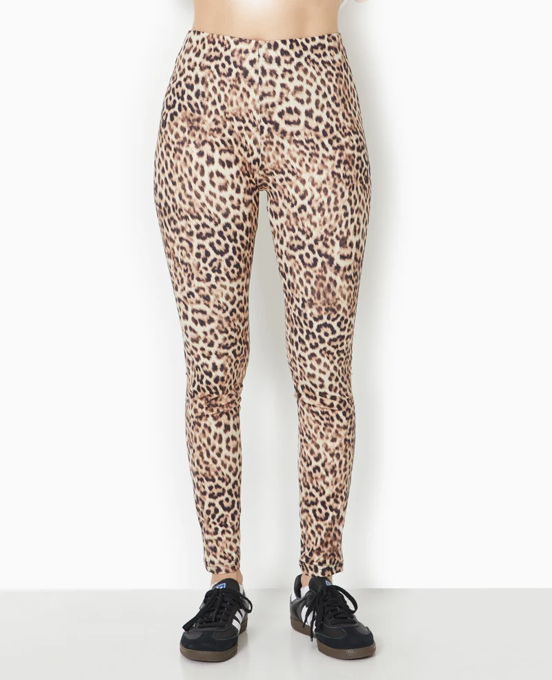 Legging en maille extensible motif léopard