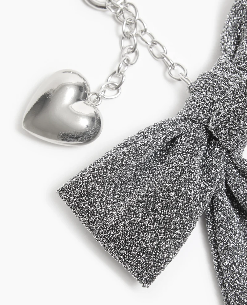 Déco de sac nœud silver et cœur