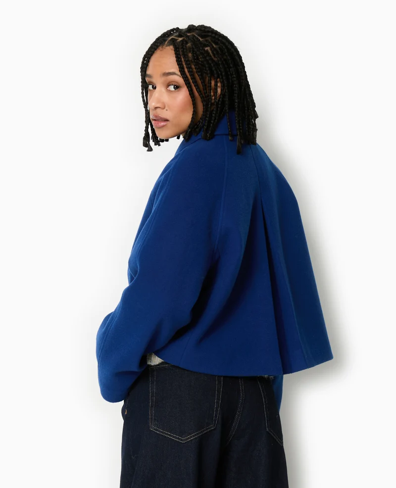Manteau court drap de laine