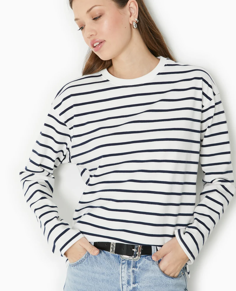 Marinière oversize manches longues