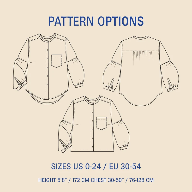 Patron de Couture PDF | Chemise Bouffante | Wardrobe by Me