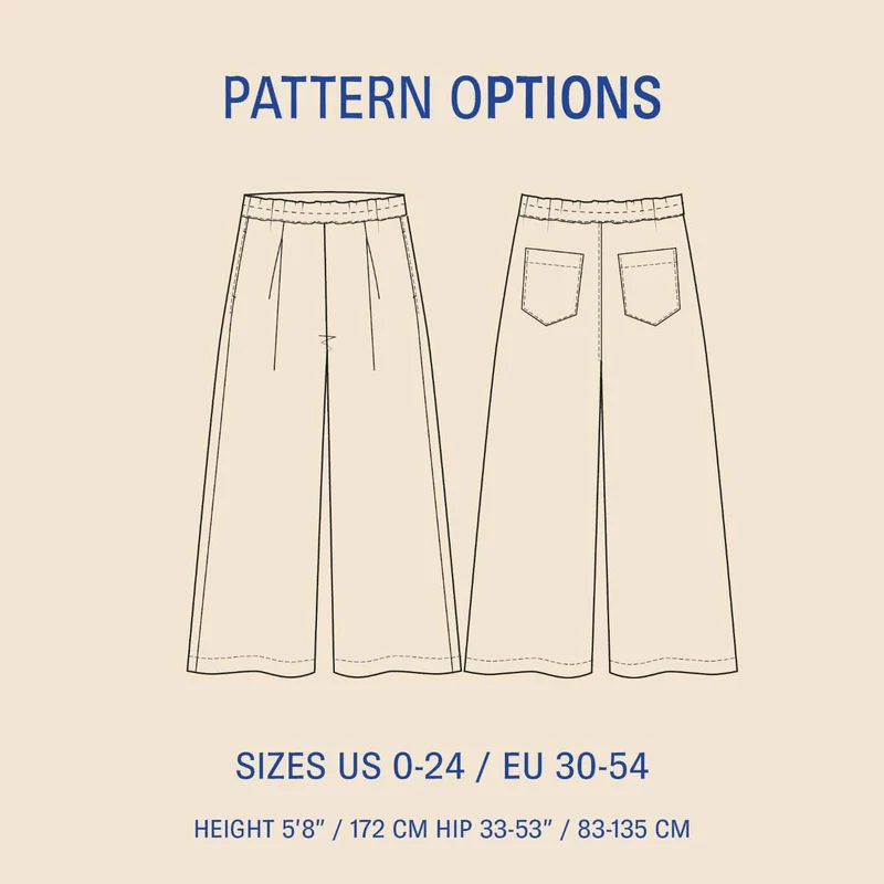 Patron de couture PDF | Pantalon Palazzo | Wardrobe by Me