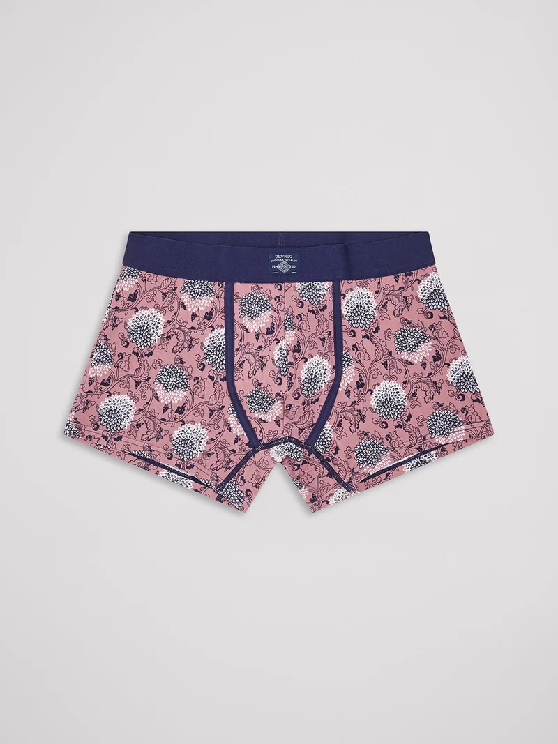 Boxer stretch en coton bio fleuri