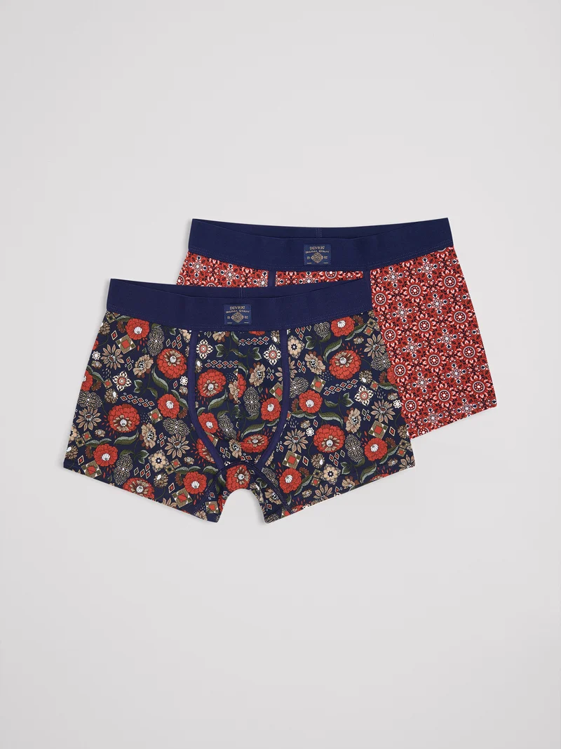 Coffret 2 boxers fantaisie en coton