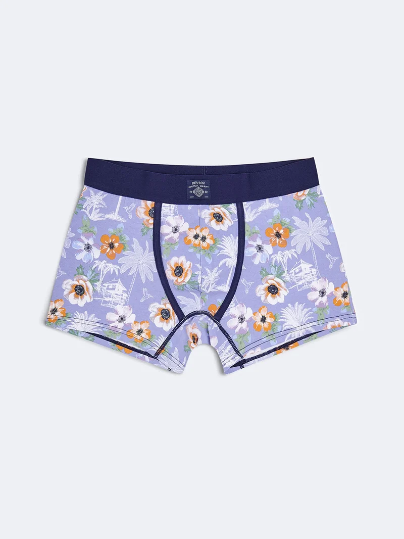 Boxer stretch en coton bio fleuri