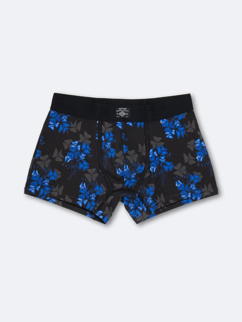 Boxer fleuri en coton élasthanne
