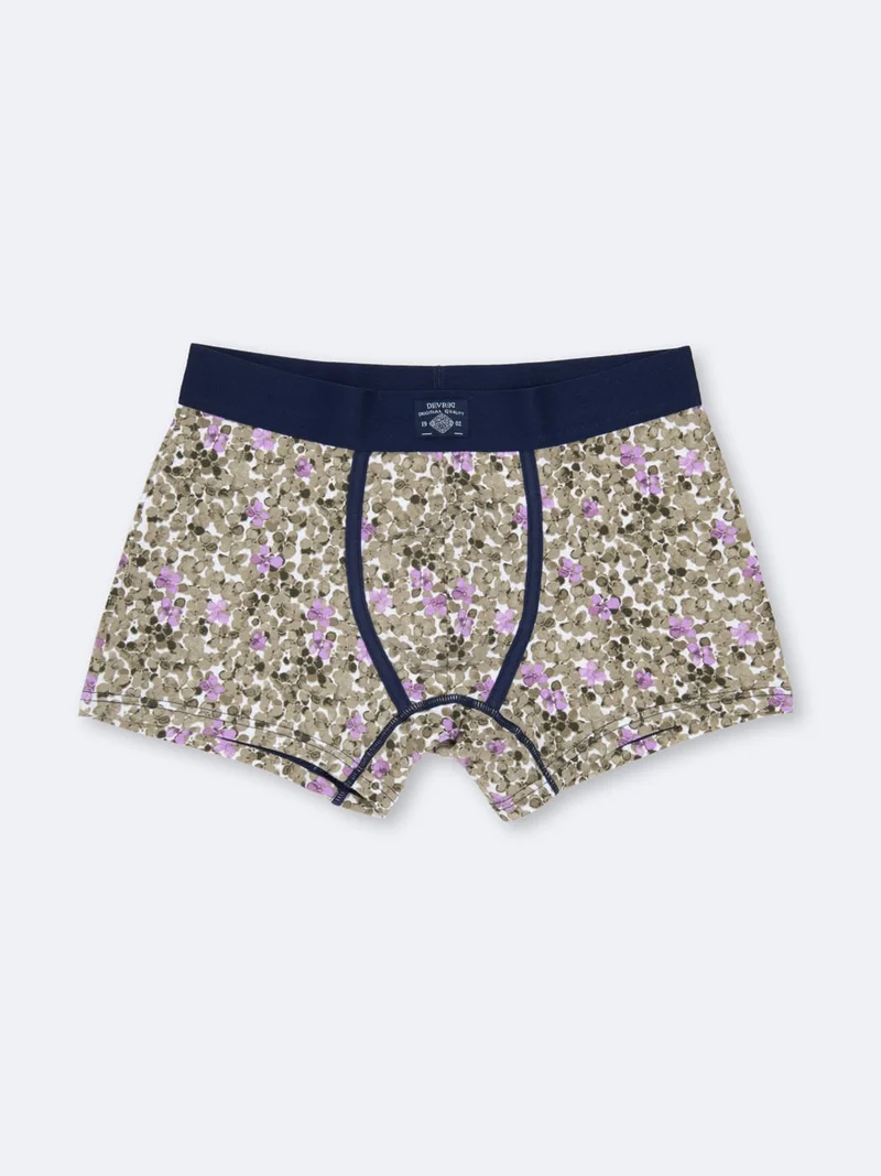 Boxer fleuri en coton élasthanne