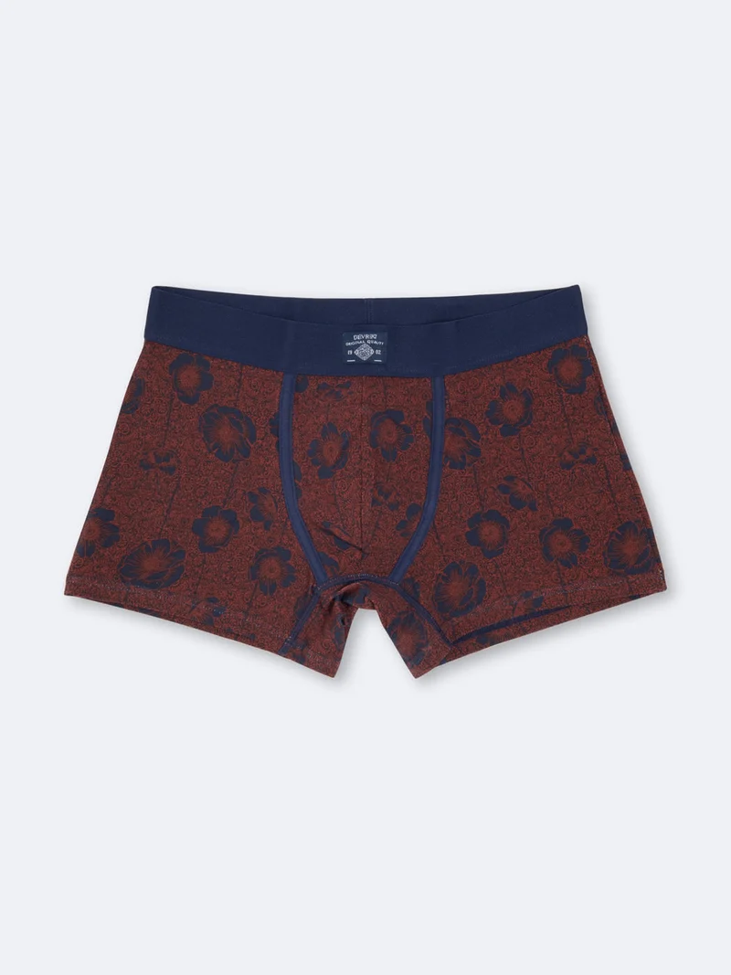 Boxer fleuri en coton élasthanne