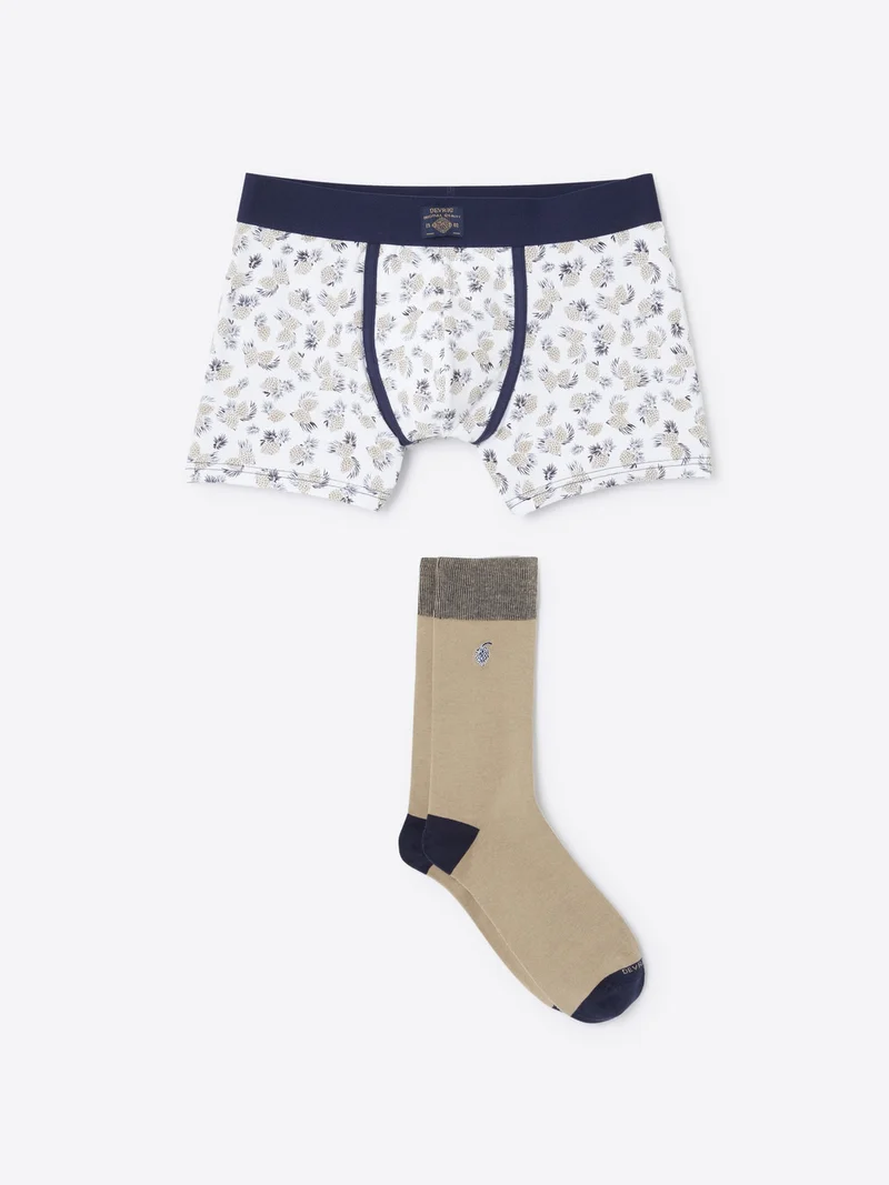 Coffret boxer et chaussettes en coton