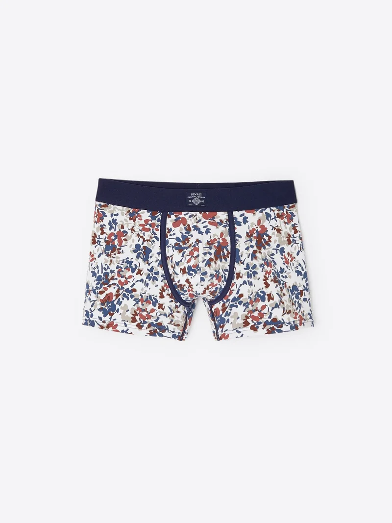 Boxer fleuri en coton élasthanne