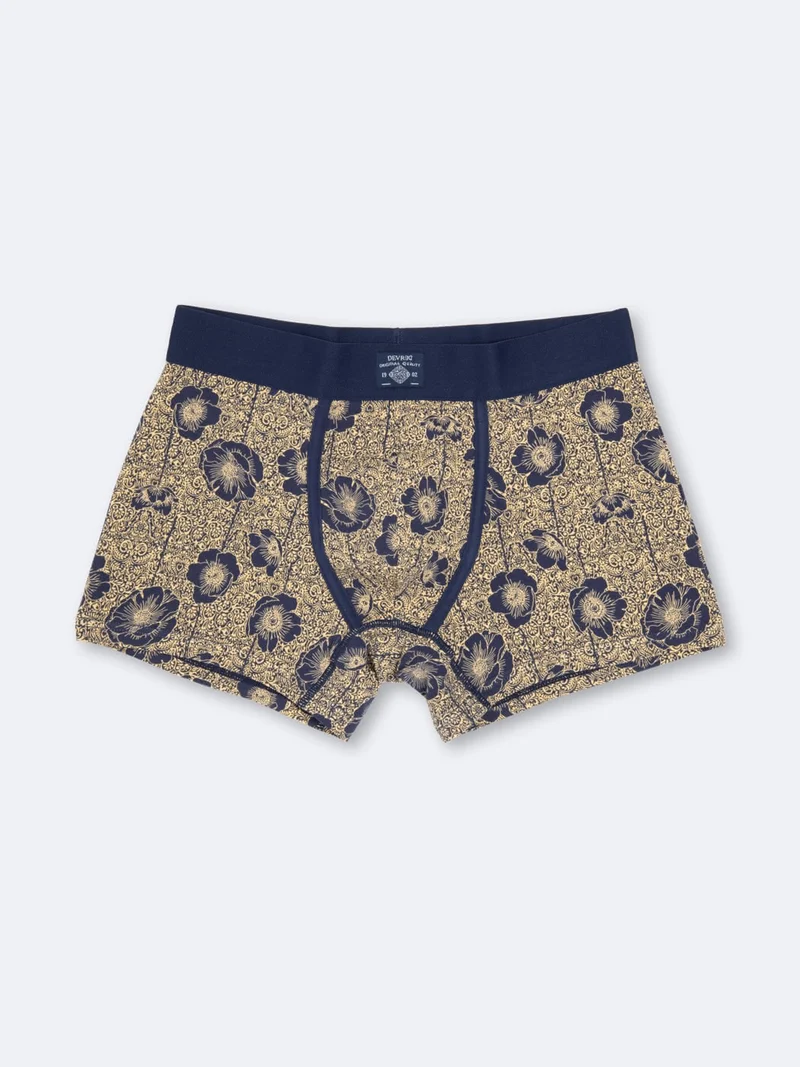 Boxer fleuri en coton élasthanne