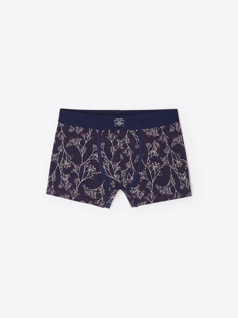 Boxer fleuri en coton élasthanne