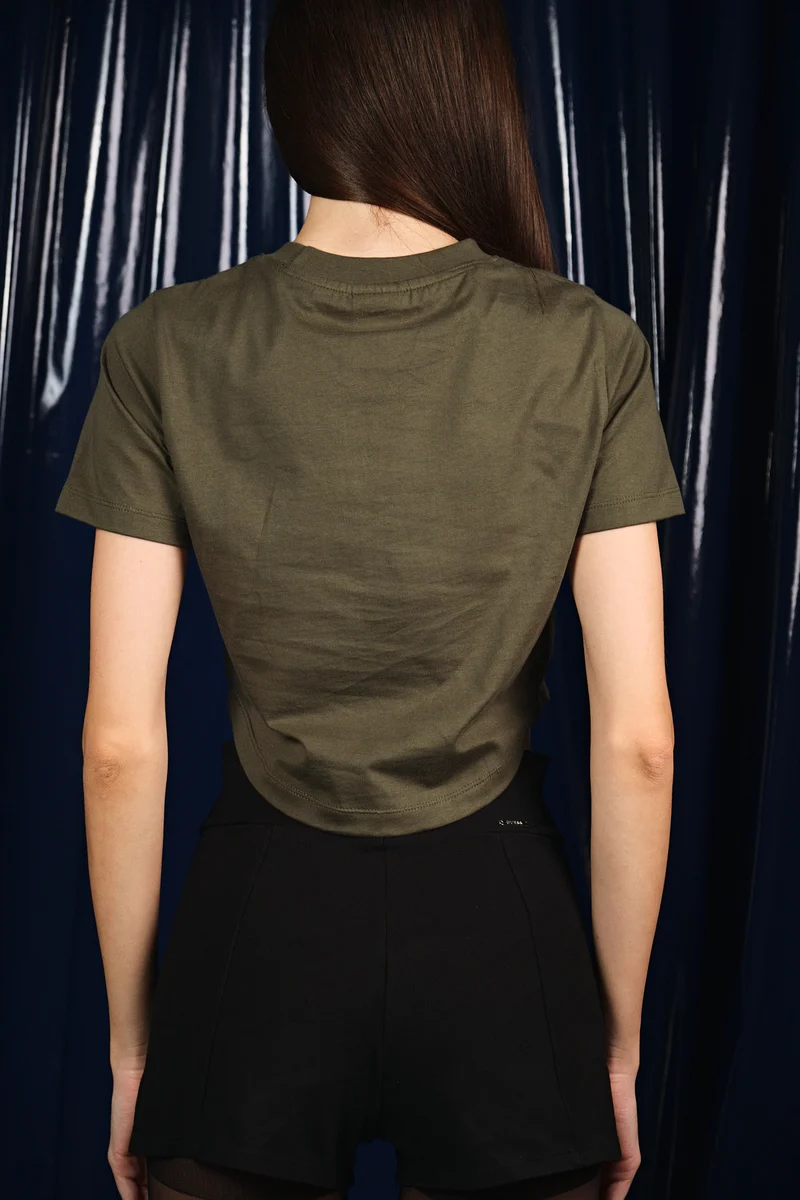 May|100% Cotton Embroidered Distressed Wash Tee