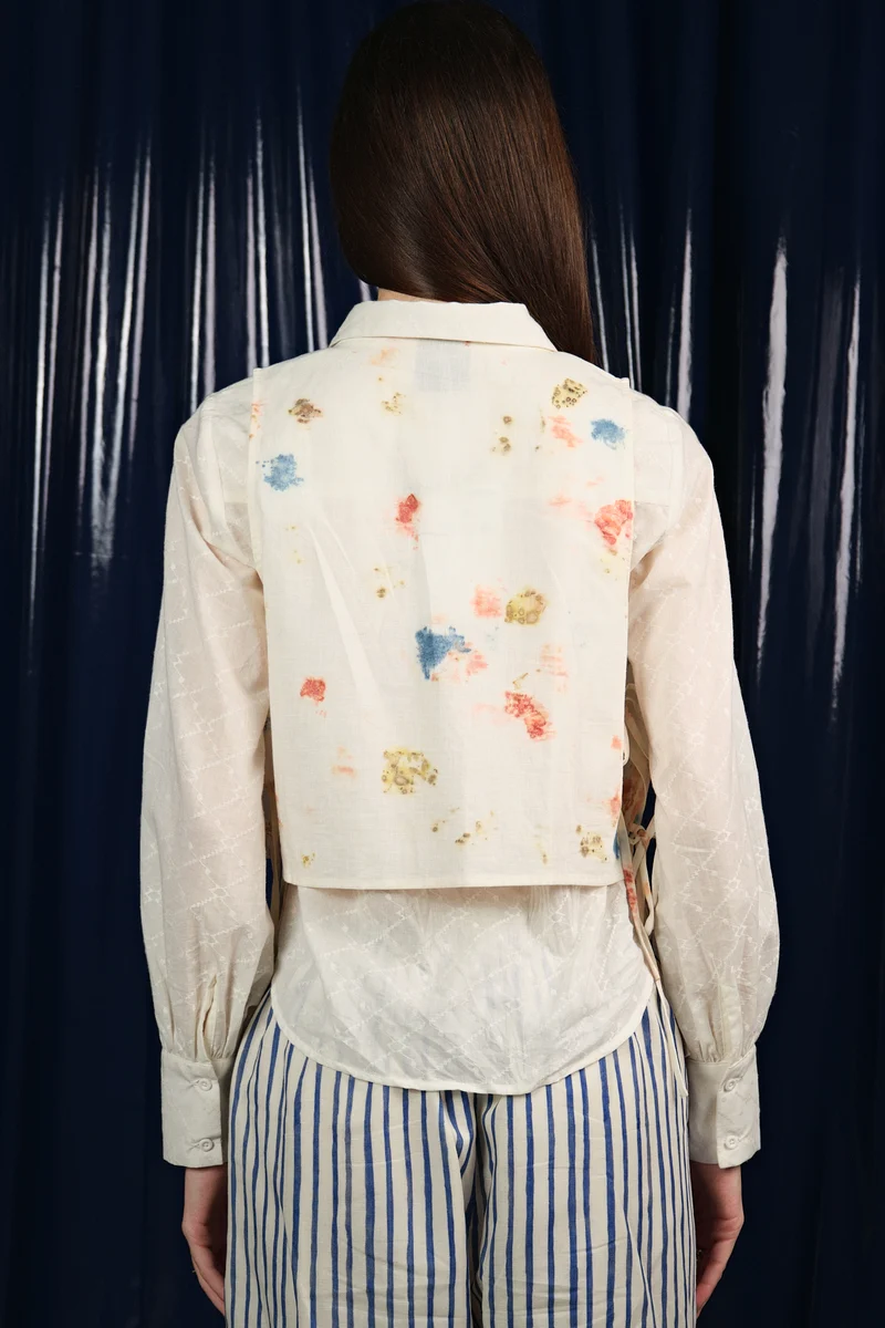 Kusum Top|Linen Tie-Up Waistcoat