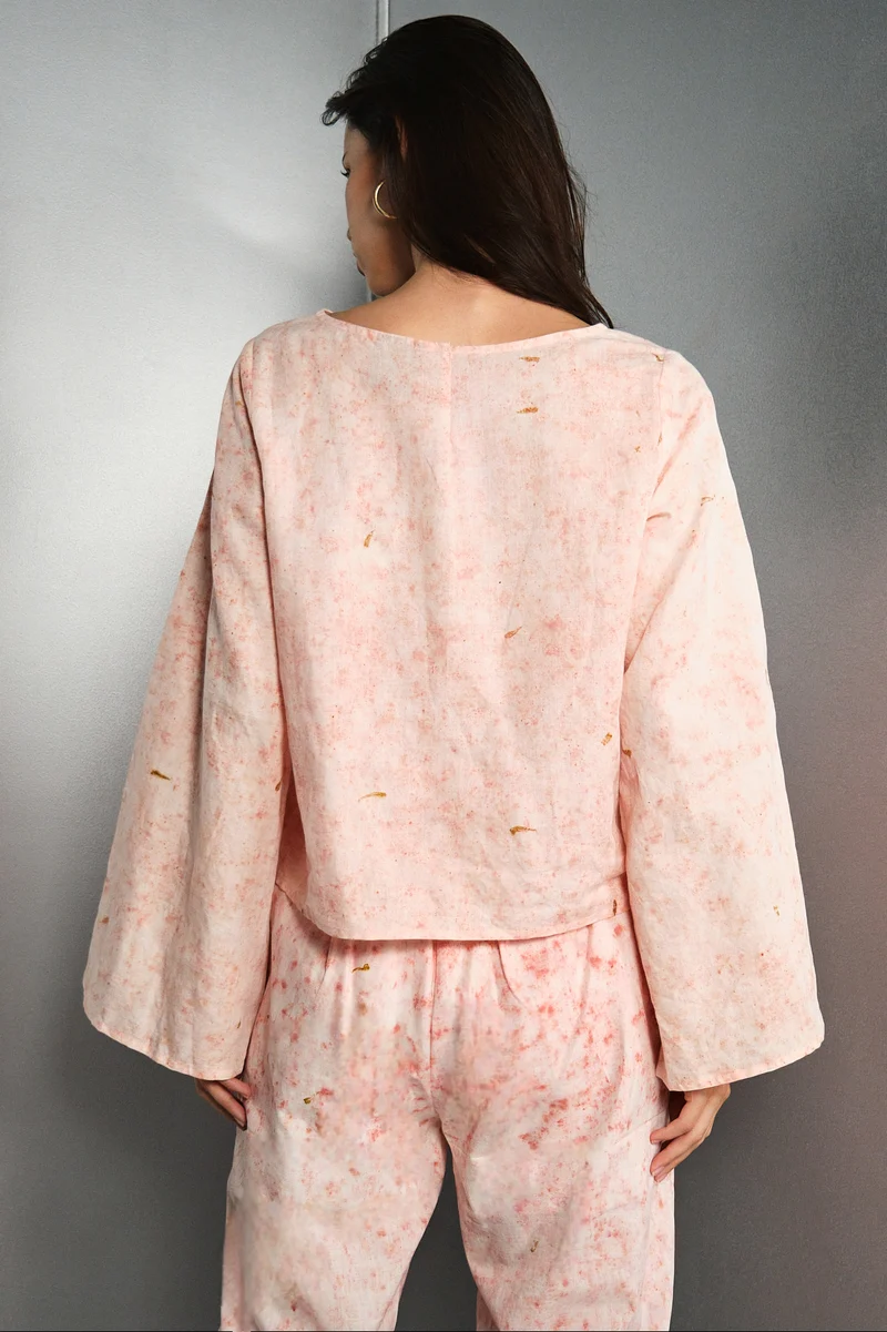 Kanchan|Linen Slit Sleeve Top