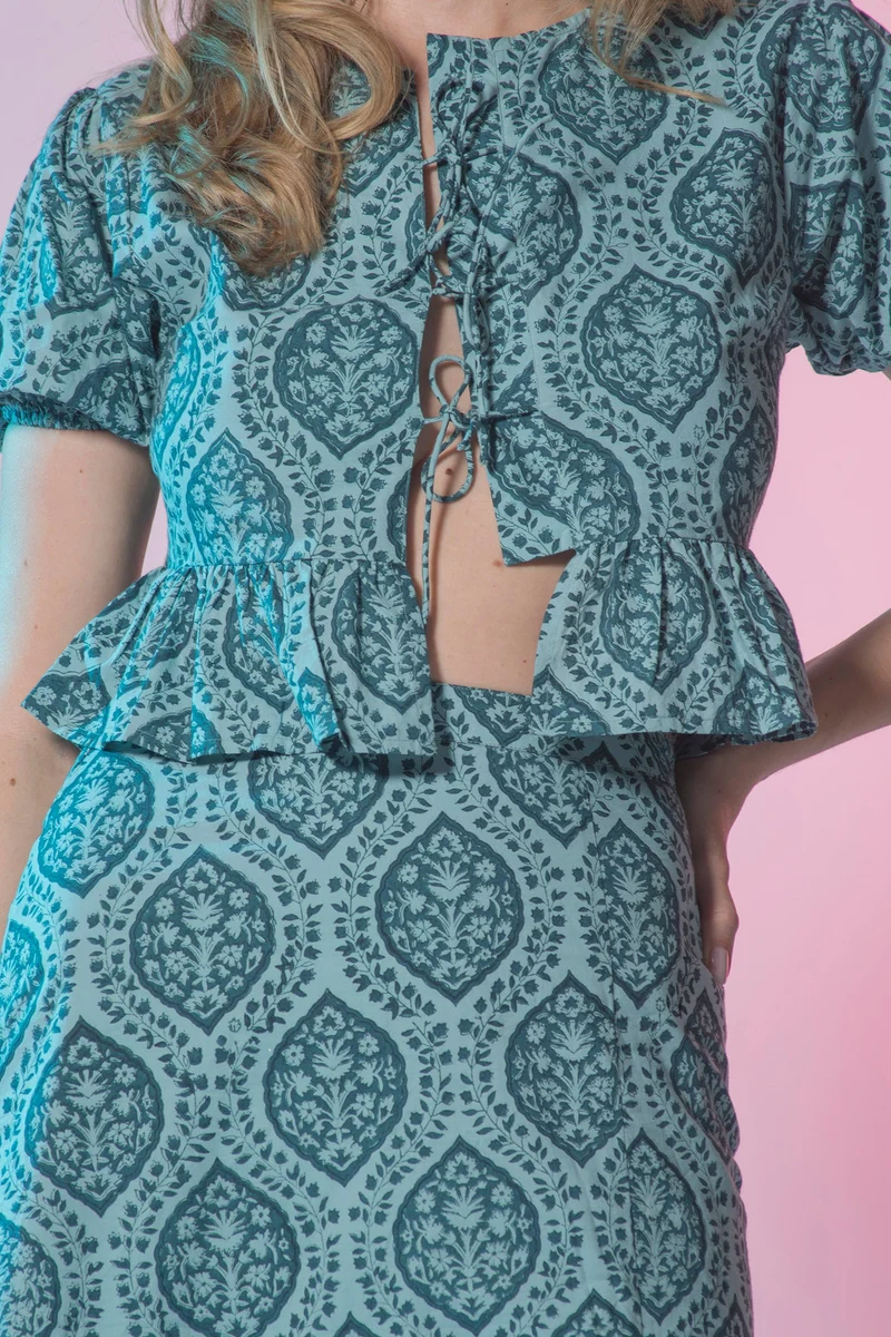 Ruhani|100% Cotton Jaipur Block Print Tie Top