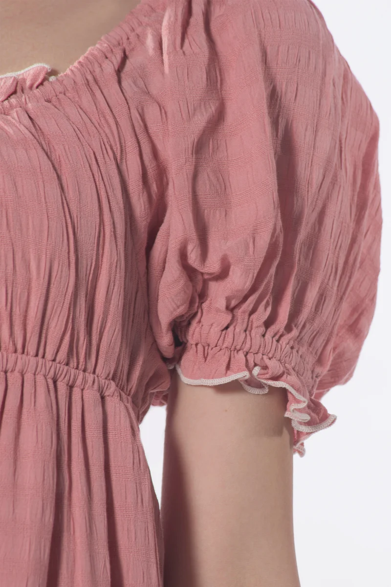 Angel|100% Viscose Ruffled Bow Mini Dress