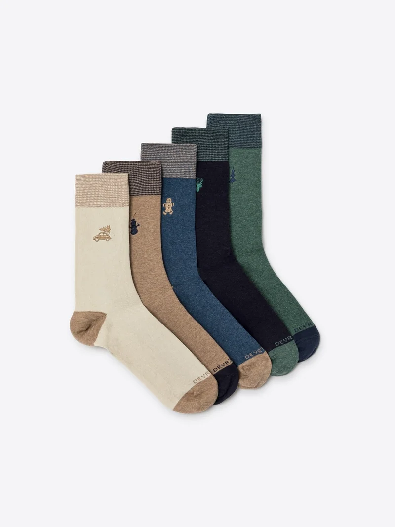 Coffret chaussettes en coton brodées