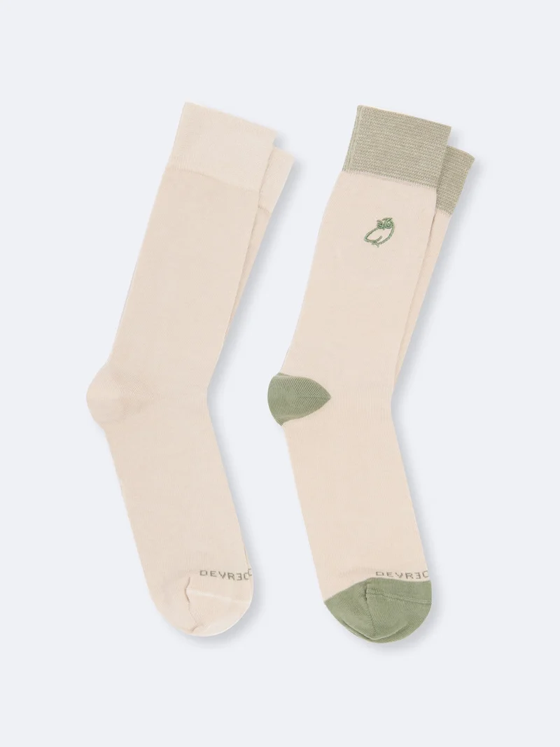 Chaussettes brodées en coton biologique