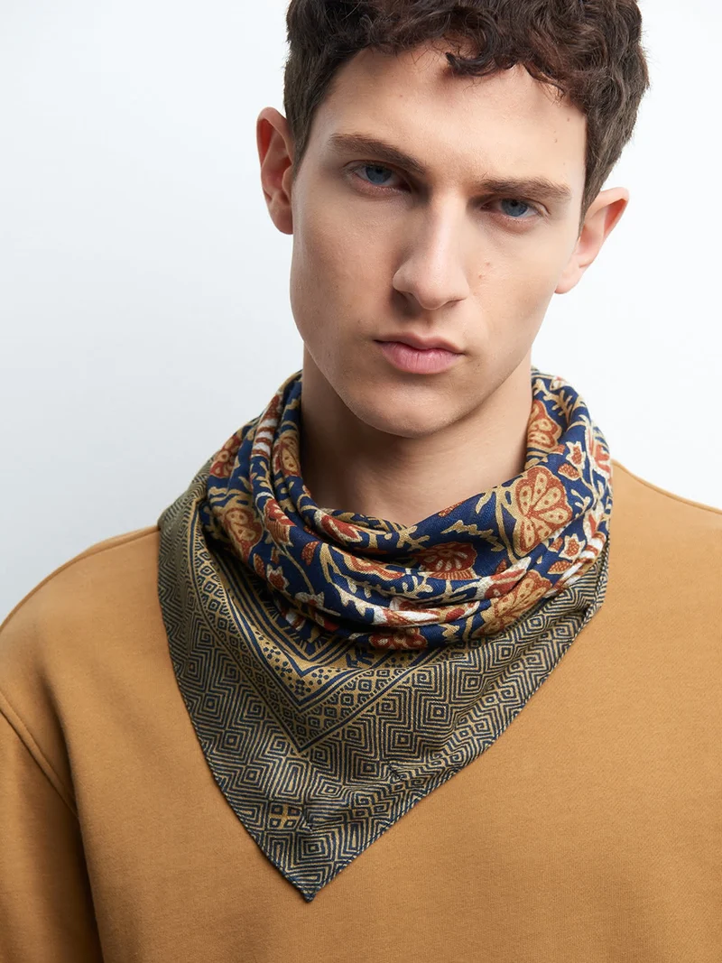 Foulard en viscose/coton fantaisie