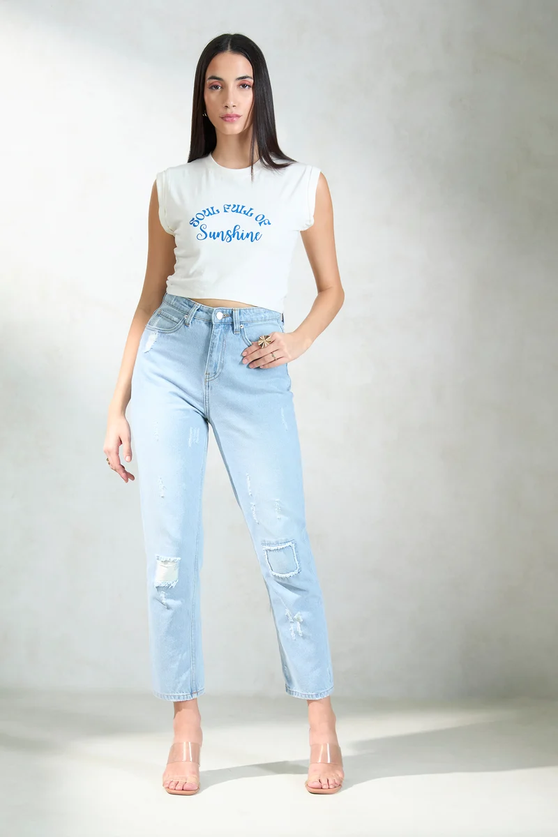 Yana|100% Cotton Jersey Cap Sleeve Tee
