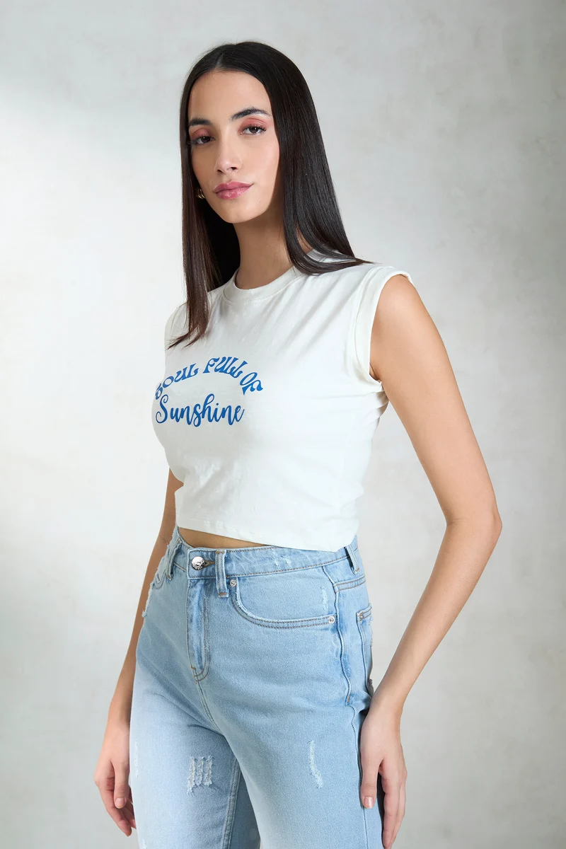 Yana|100% Cotton Jersey Cap Sleeve Tee