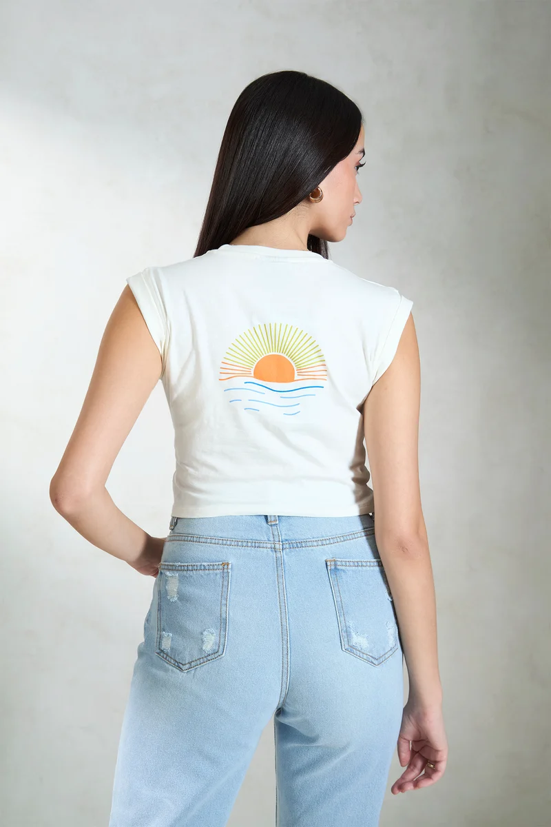 Yana|100% Cotton Jersey Cap Sleeve Tee