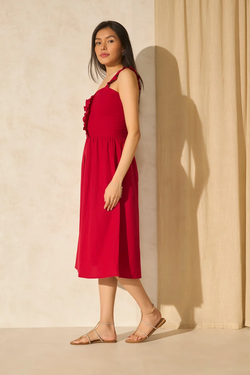 Solstice|Linen Midi Dress