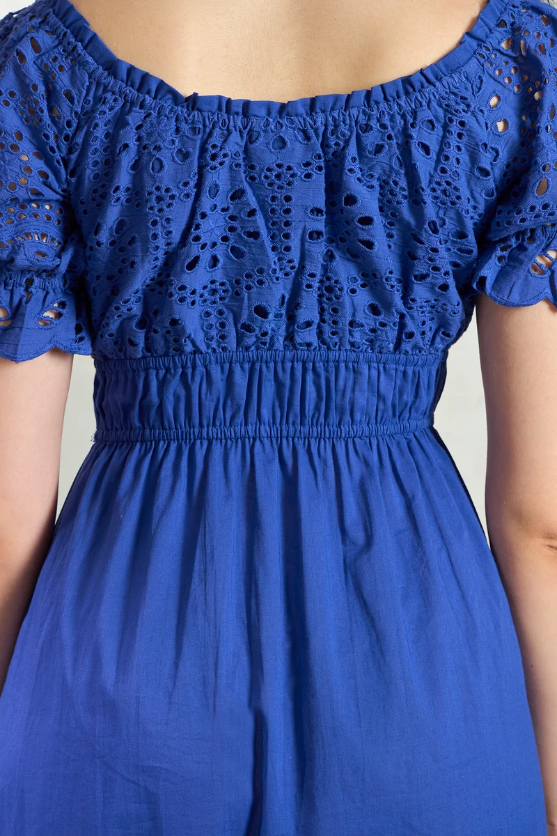 Gracie|100% Cotton Schiffli Dress