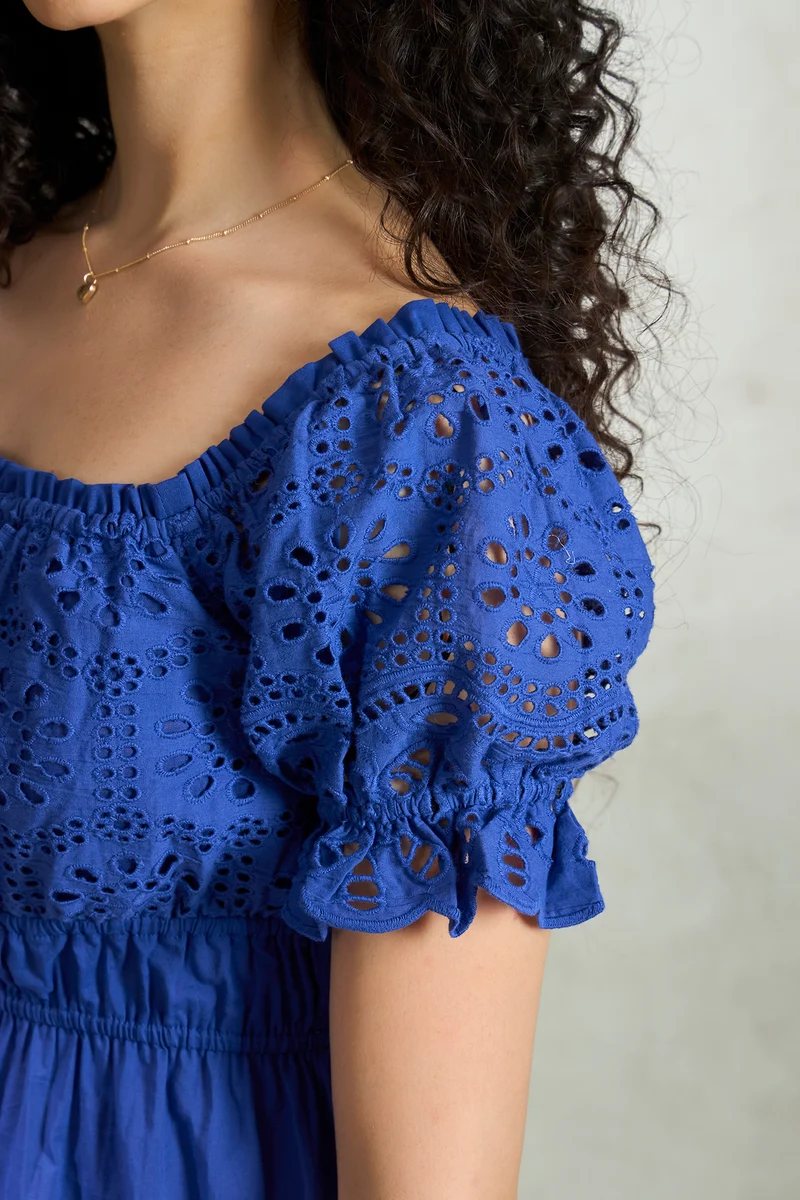 Gracie|100% Cotton Schiffli Dress
