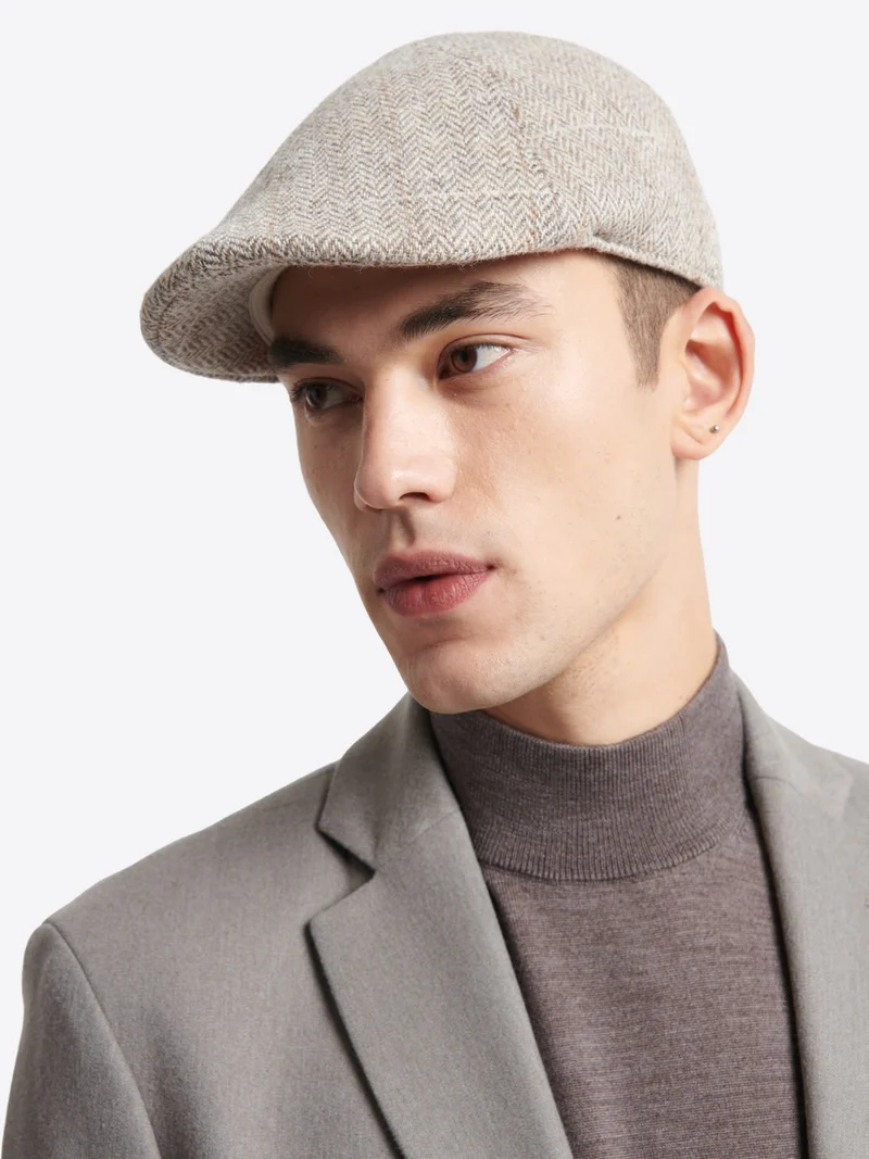 Casquette plate en laine