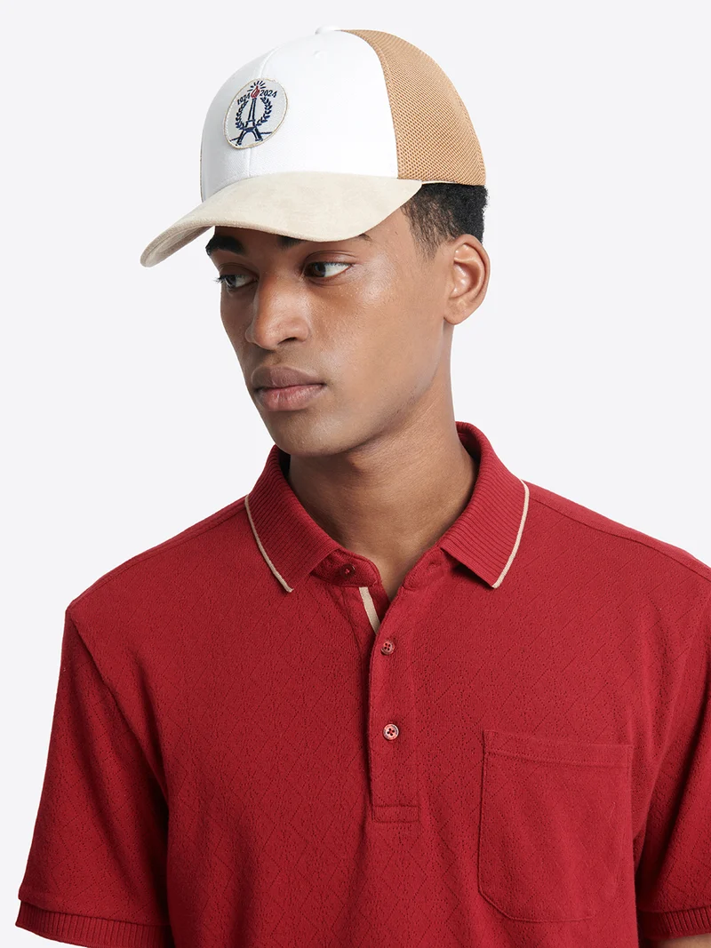 Casquette brodé en coton mélangé