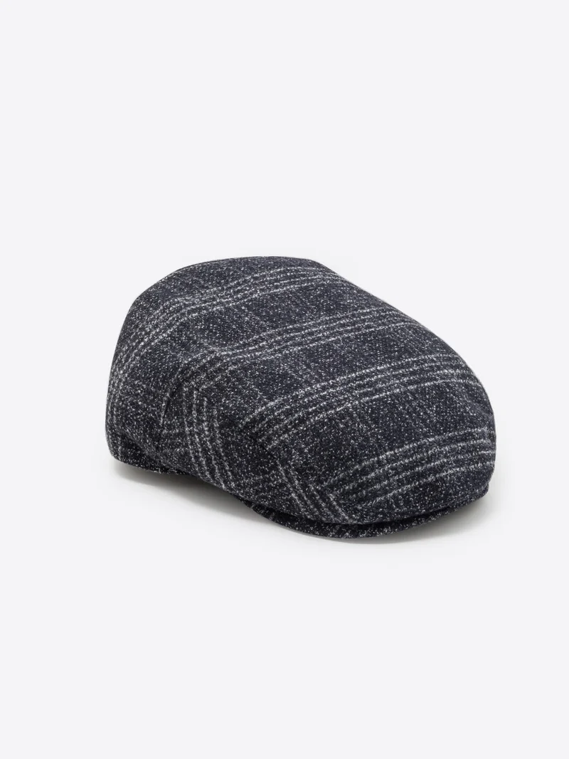 Casquette plate à carreaux