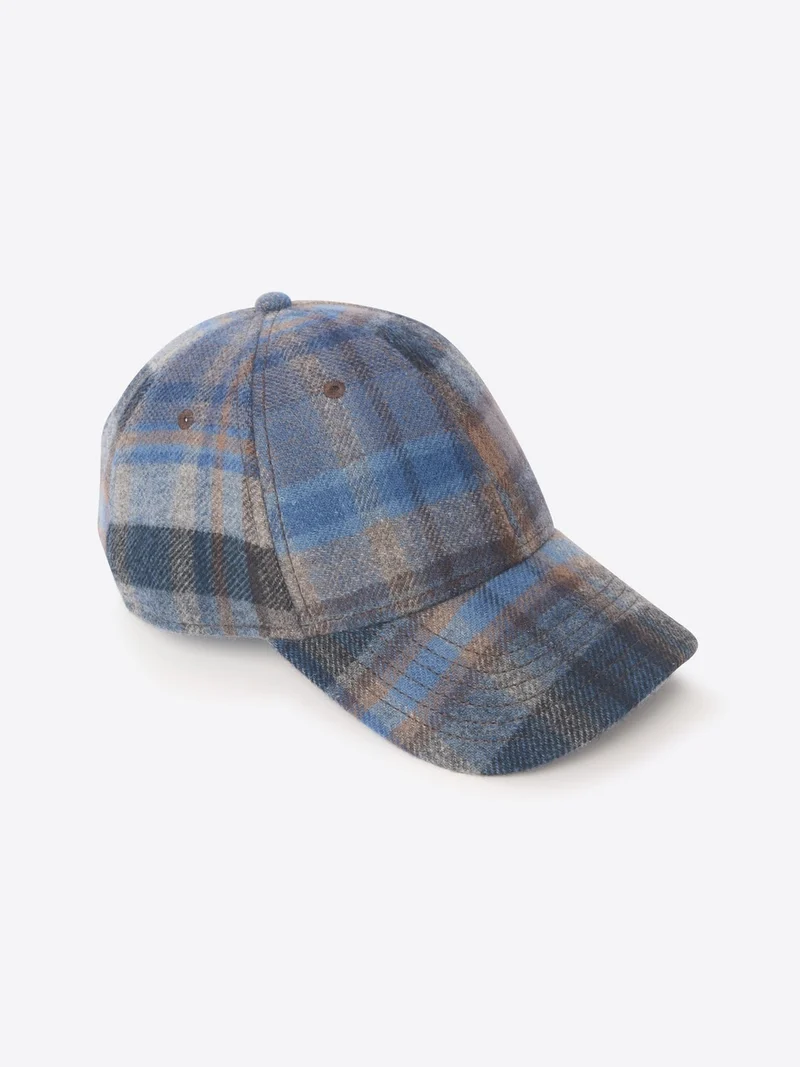 Casquette baseball en laine à carreaux
