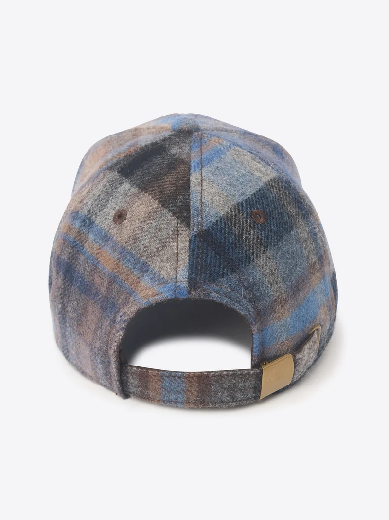 Casquette baseball en laine à carreaux