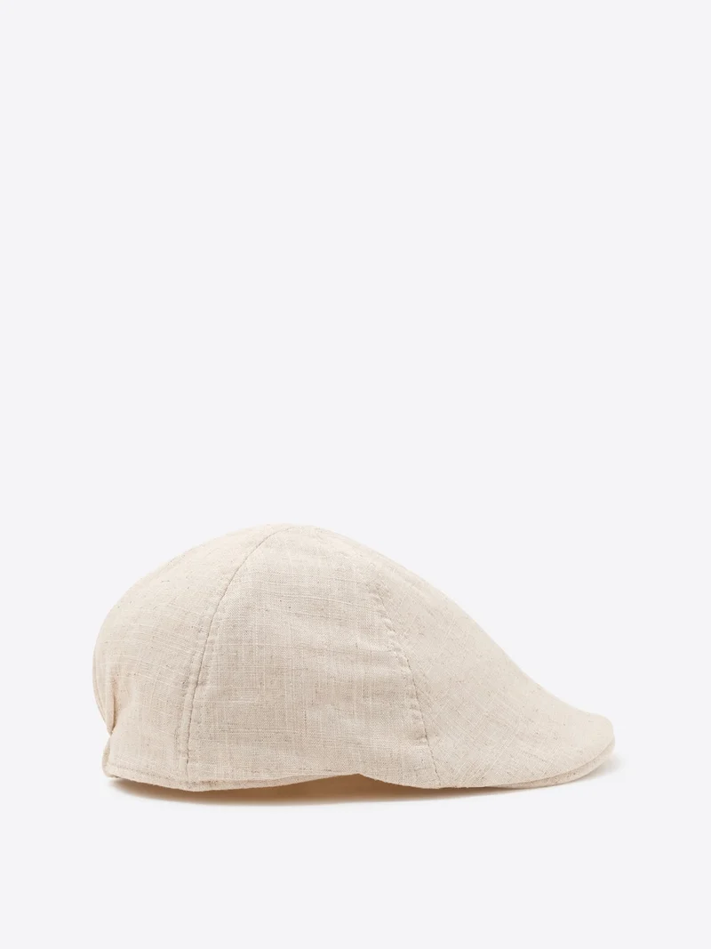 Casquette plate effet lin