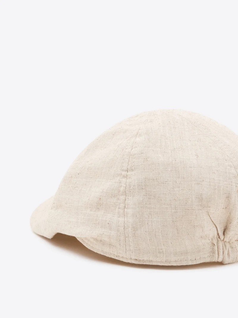 Casquette plate effet lin