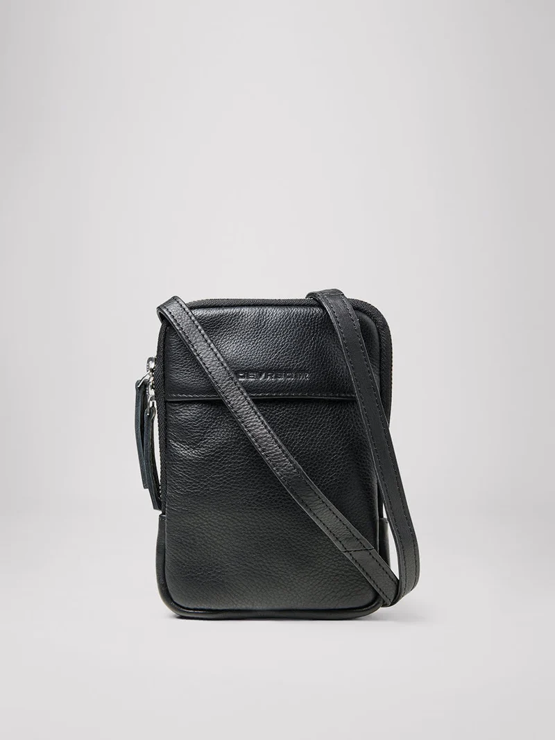 Petit sac bandoulière en cuir uni