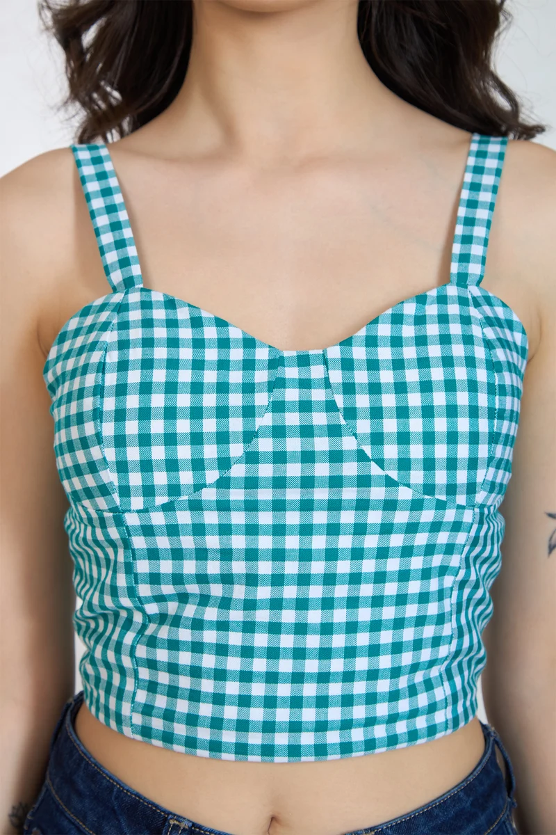 Chala|100% Cotton Corset Top With Smocked Back