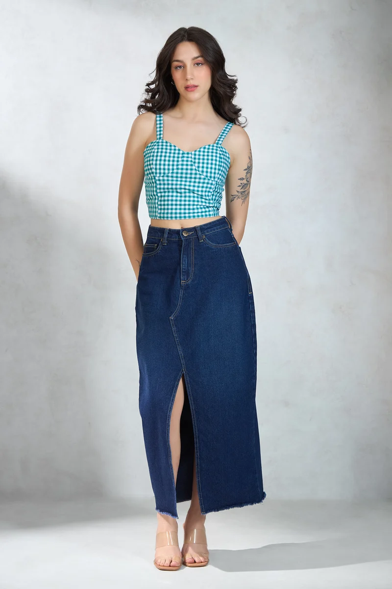 Chala|100% Cotton Corset Top With Smocked Back