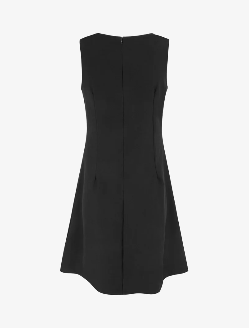 Robe sans manches à empiècement bijou - Noir