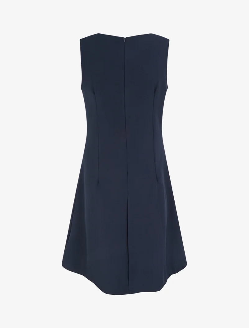 Robe sans manches à empiècement bijou - Marine