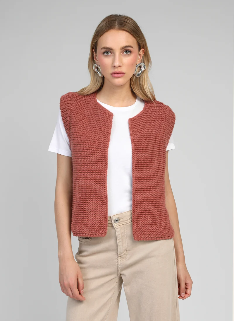 CARDIGAN SANS MANCHE LEGRINGOU blush